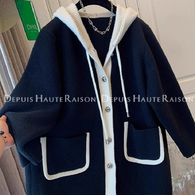 法式小香风加厚软糯针织外套女秋冬新款宽松小个子百搭开衫毛衣女