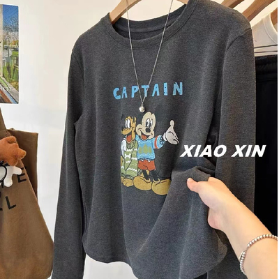 胖妹妹200斤大码韩系流行弧形下摆德绒长袖上衣女秋冬正肩打底衫