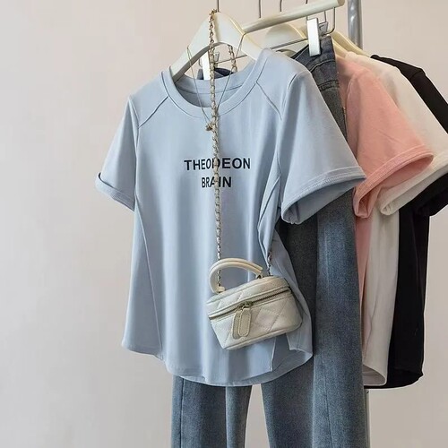 夏季大码显瘦设计感短袖T恤女