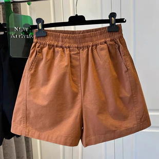 显瘦高腰A字热裤 胖妹妹200斤大码 女夏季 时尚 子 百搭松紧腰阔腿短裤