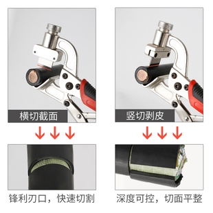 多功能剥皮器电工高压电缆剥线钳剥皮刀快速剥线器扒皮工具 日式