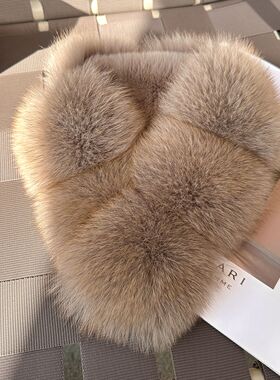 狐狸毛围巾双面毛围脖女冬季百搭加厚皮草毛毛围脖保暖毛领子真毛