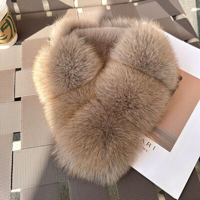 狐狸毛围巾双面毛围脖冬季保暖