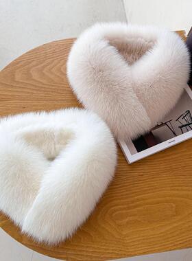 加厚保暖双面皮草围巾韩版狐狸毛围脖女士冬季真毛磁铁扣毛毛领子