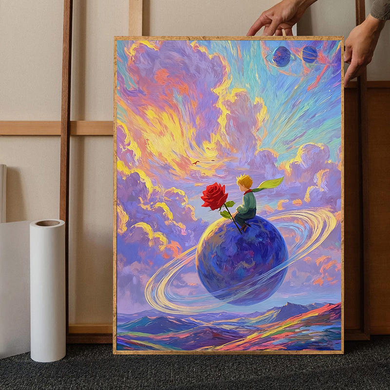 新款满钻玫瑰与小王子钻石画