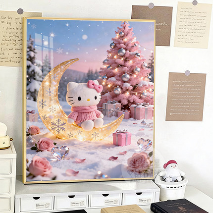 高级感客厅钻石画HelloKitty猫咪满钻卡通可爱手工钻新款女孩卧室