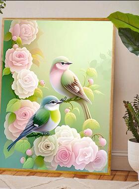 钻石画鸟语花香满钻手工粘钻十字绣高颜值2025客厅餐厅简约新中式