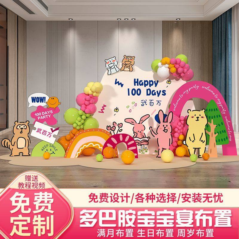 多巴胺主题宝宝生日周岁布置场景装饰气球派对氛围美陈背景墙kt板,节庆用品/礼品,婚宴背景墙,淘宝优惠券,粉丝福利购,淘宝优惠卷