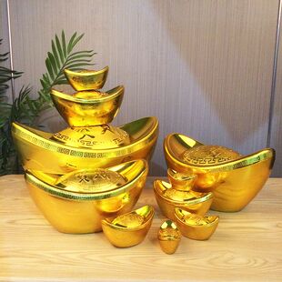 金元宝摆件空心塑料仿真元宝家居新年装饰品推头场景布置舞蹈道具