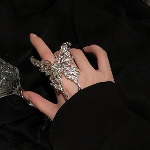 大蝴蝶夸张戒指女时尚个性小众设计高级感ins冷淡风装饰独特饰品