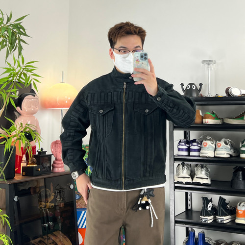 美式复古痞帅工装风牛仔外套夹克
