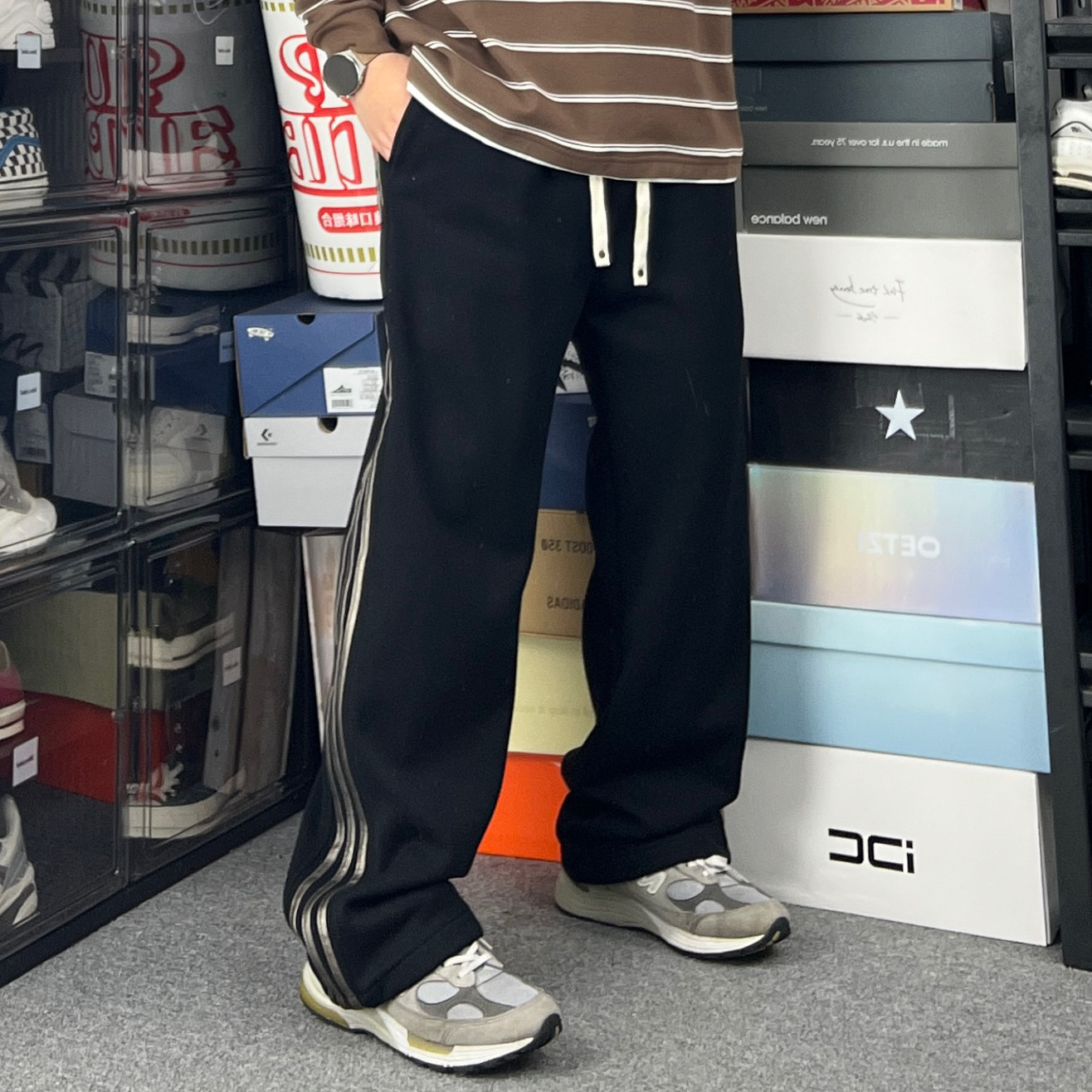 斌斌梨重磅350克柔软舒适三条杠休闲裤日系复古宽松潮流经典长裤,男装,休闲裤,淘宝优惠券,粉丝福利购,淘宝优惠卷