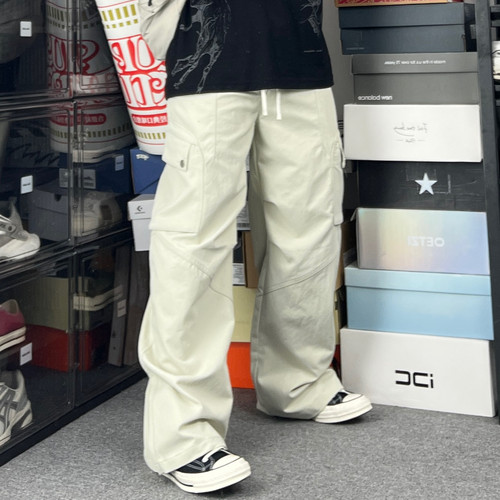 美式复古潮流多口袋弯刀工装裤男