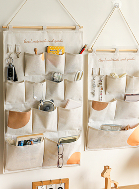 布艺收纳挂袋墙挂式床头门后宿舍墙上悬挂置物袋壁挂手机挂兜家用
