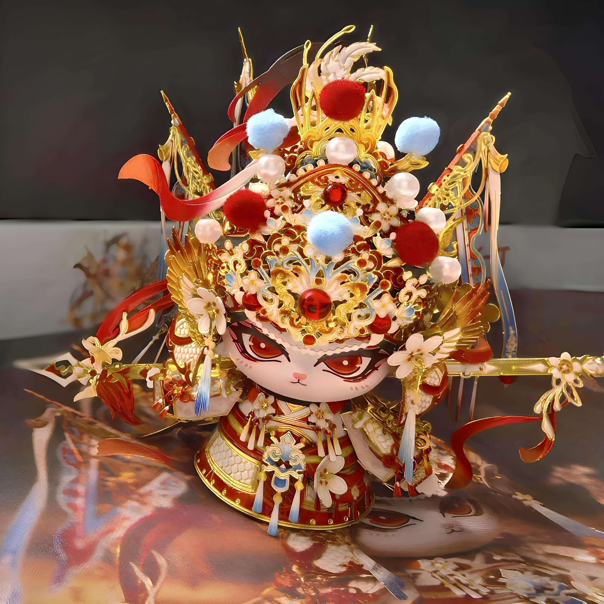 艺模喵之城花木兰猫猫头金属模型手工潮玩摆件情人节礼物