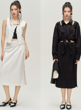 YIJIANGLAN24春夏半身裙醋酸提花新中式国风设计感盘扣YJL24C6738