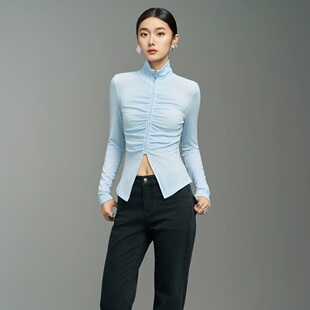 显瘦长袖 上衣设计感小众修身 T恤8D6098 2025早秋新品 YIJIANGLAN