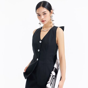 背心25C7307 马甲女设计感小众百搭显瘦无袖 YIJIANGLAN 25春夏新款