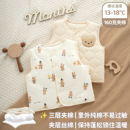 婴儿马甲小月龄纯棉a类宝宝夹棉外穿洋气加厚婴幼儿秋冬背心外套