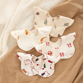 实付满68元 加6元 换购 新生儿口水巾婴儿0 3月围嘴花瓣口水围