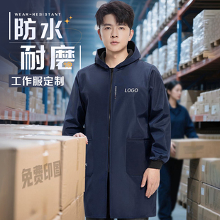 防水耐磨劳保大褂工作服男款 加绒耐脏罩衣仓库物流搬运外套 秋冬季