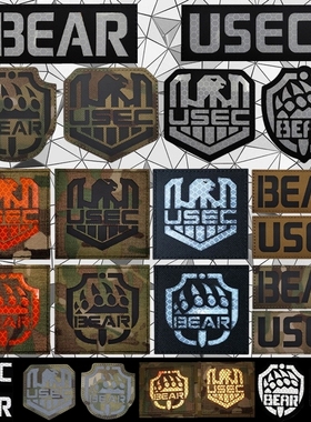 逃离塔科夫3M反光魔术贴章 BEAR臂章 USEC徽章动物士气章背包贴章