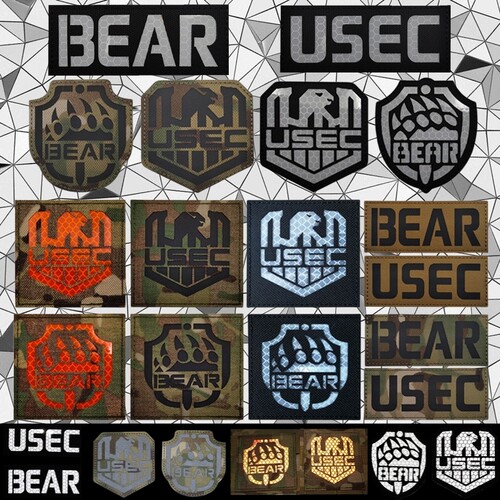 逃离塔科夫3M反光魔术贴章 BEAR臂章 USEC徽章动物士气章背包贴章