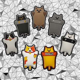 猫猫盾士气章 POLIZEI魔术贴臂章 战术背心徽章军迷DIY装饰背包贴