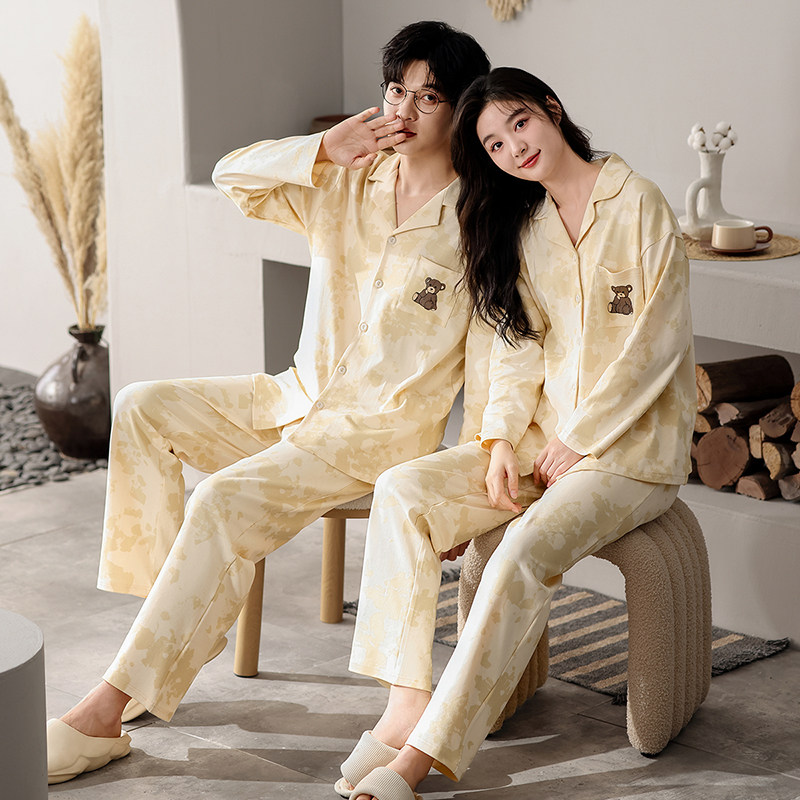 情侣睡衣春秋款纯棉长袖一男一女高级感休闲大码2025年新款家居服,女士内衣/男士内衣/家居服,睡衣/家居服套装,淘宝优惠券,粉丝福利购,淘宝优惠卷