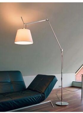 钓鱼灯双摇臂可调节布艺折叠落地灯复古客厅极简办公书房立式台灯