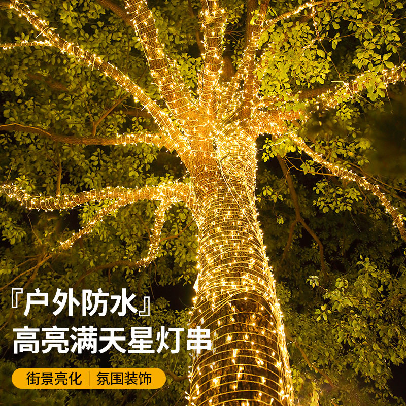 led低压灯串满天星彩灯节日户外亮化公园街道挂树灯新年装饰灯串