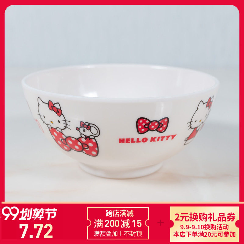 五和密胺儿童餐具凯蒂猫宝宝家用耐摔碗幼儿园碗米饭碗KT-831|msdalam kategori pinggan mangkuk, pinggan mangkuk, Bowl - dari Buy2taobao.com untuk memberikan perkhidmatan ejen Taobao profesional membeli