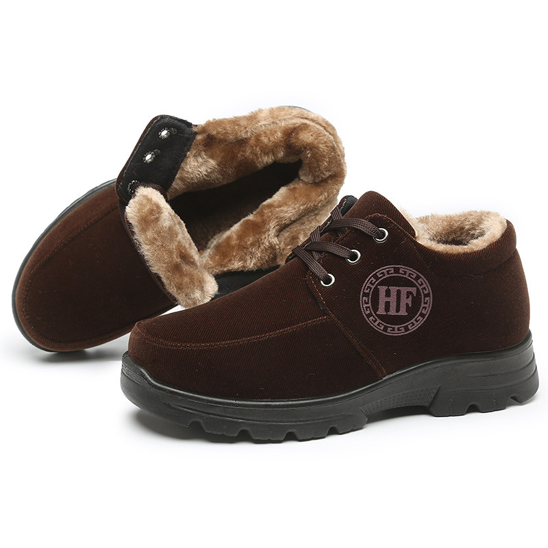 COTTON SHOES MENS SHOES WINTER VELVET THICKENED WARM SHOES MENS SNOW BOOTS PLUS SIZE MIDDLE-AGED AND ELDERLY OLD BEIJING DAD SHOES