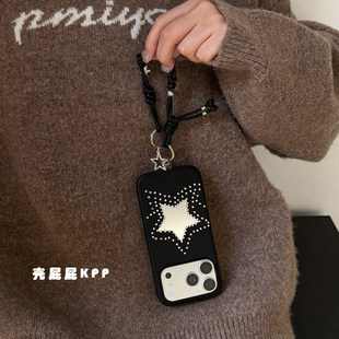 小众暗黑点钻镜面星星ins韩系小众适用iphone17ProMax苹果16手机壳14新款15女13高级感
