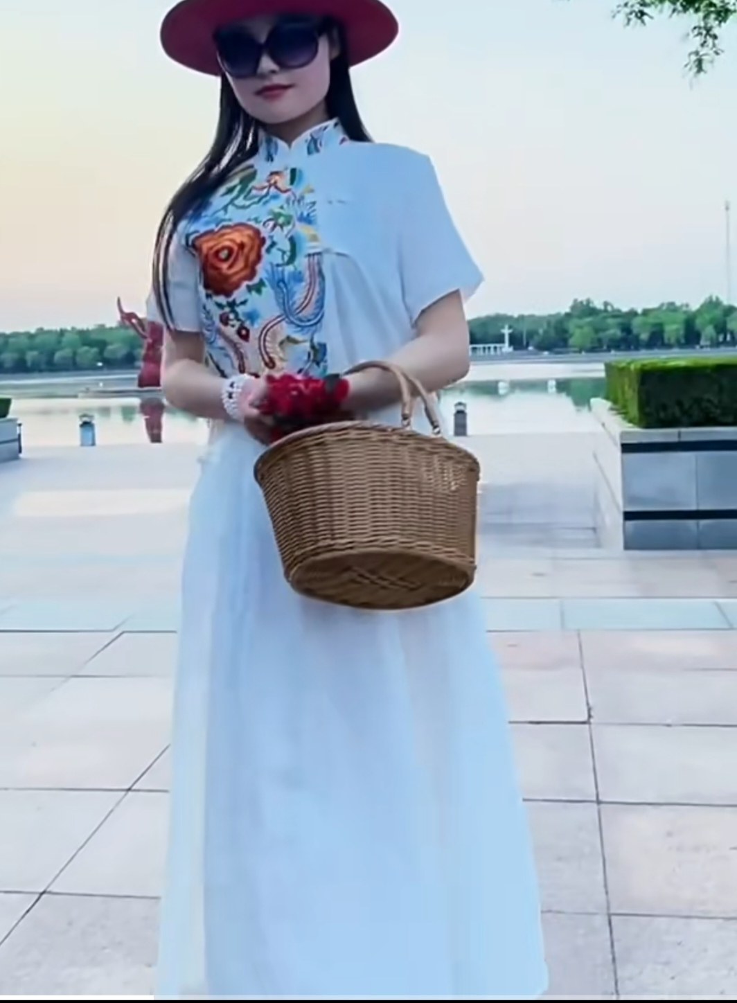 杨丽萍同款刺绣棉麻复古原创民族风短袖a字裙连衣裙长裙夏季新款
