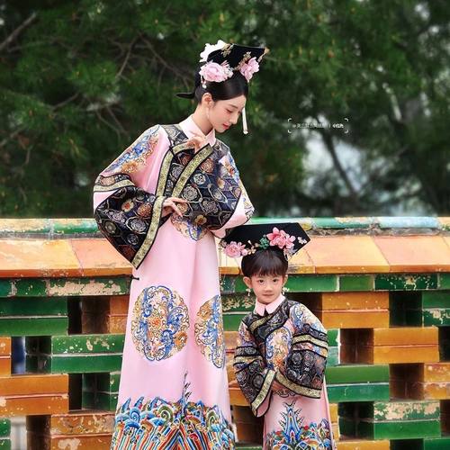 皇娘娘服装服清汉女装清朝满族旗装宫廷风太吉服凤袍古装印花