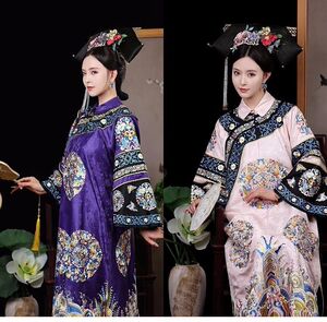 贵妃清朝皇太后服装皇后吉服清代女宫廷故宫印花中国古装氅衣旗装