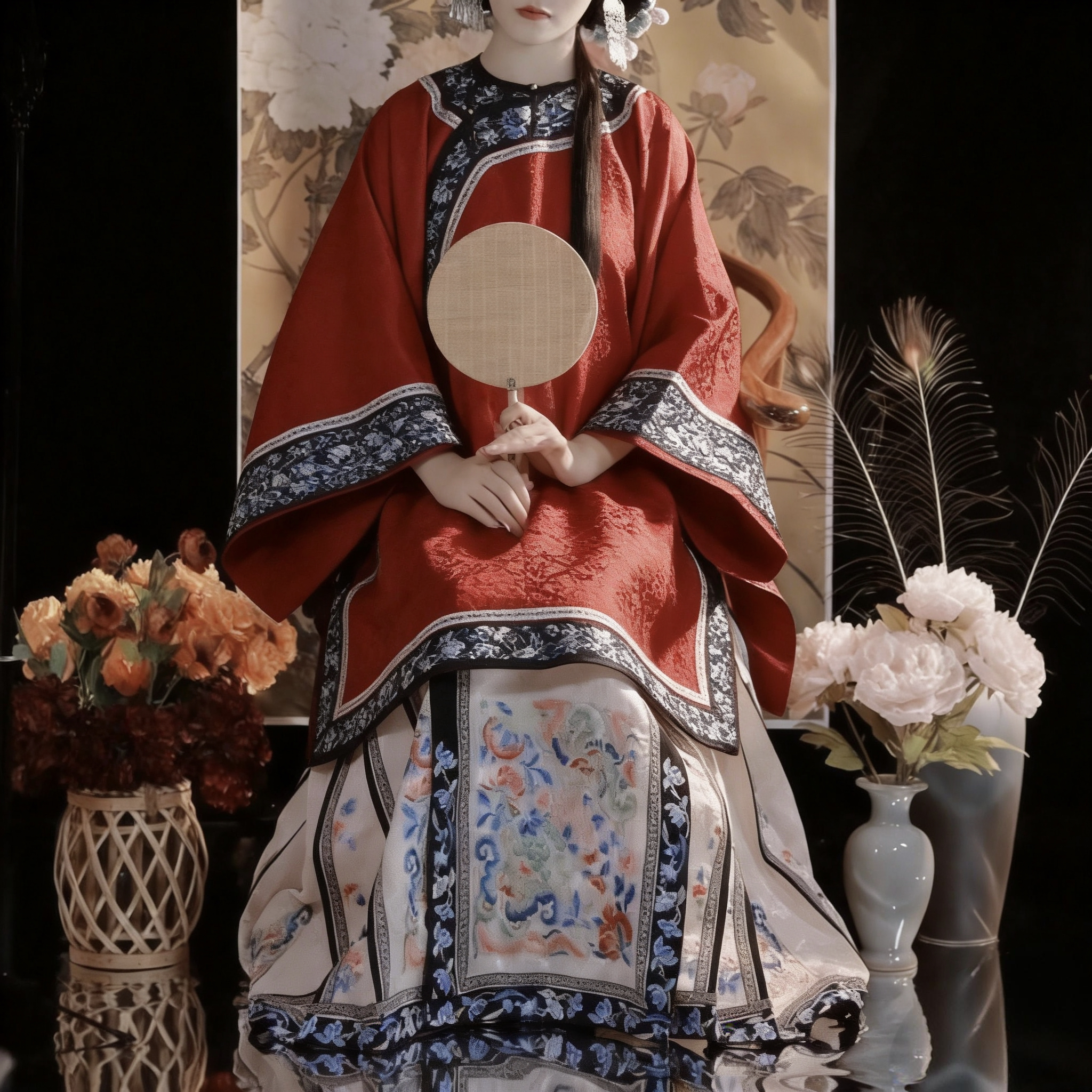 花遥套装原冷香茶清汉女装印花氅衣传统服饰中国风汉服马面裙上衣