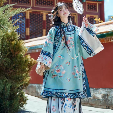套装清朝古装旗服格格服装女宫廷演出服满族公主贵妃娘娘还珠格格