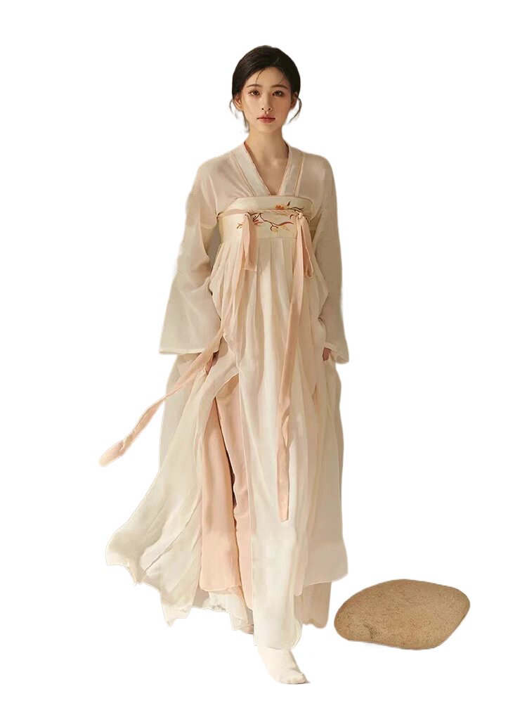 改良成人日常汉服晨袍女款唐制齐胸古装仙气古风古典舞蹈演出服装