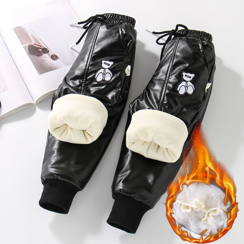 宝宝棉裤加绒加厚皮裤男童女童三层冬裤子外穿儿童保暖一条过冬装