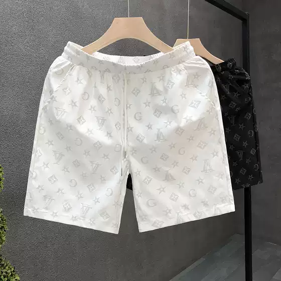 Summer Shorts for Men, Thin Sports Beach Pants, Trendy Loose-Fitting Home Wear, Five-Point Pants for Outdoor Wear