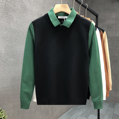 洋气休闲假两件毛衣男款修身针织衫2025秋冬季新款男士打底1126e