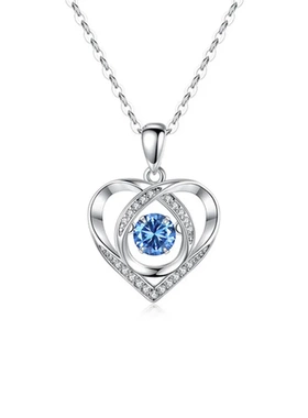 灵动配饰爱心项链饰品情人节跳动吊坠水滴s925镀银心形