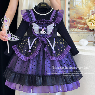 库洛米裙子女童毛衣连衣裙冬款2025新款儿童洛丽塔生日礼服公主裙
