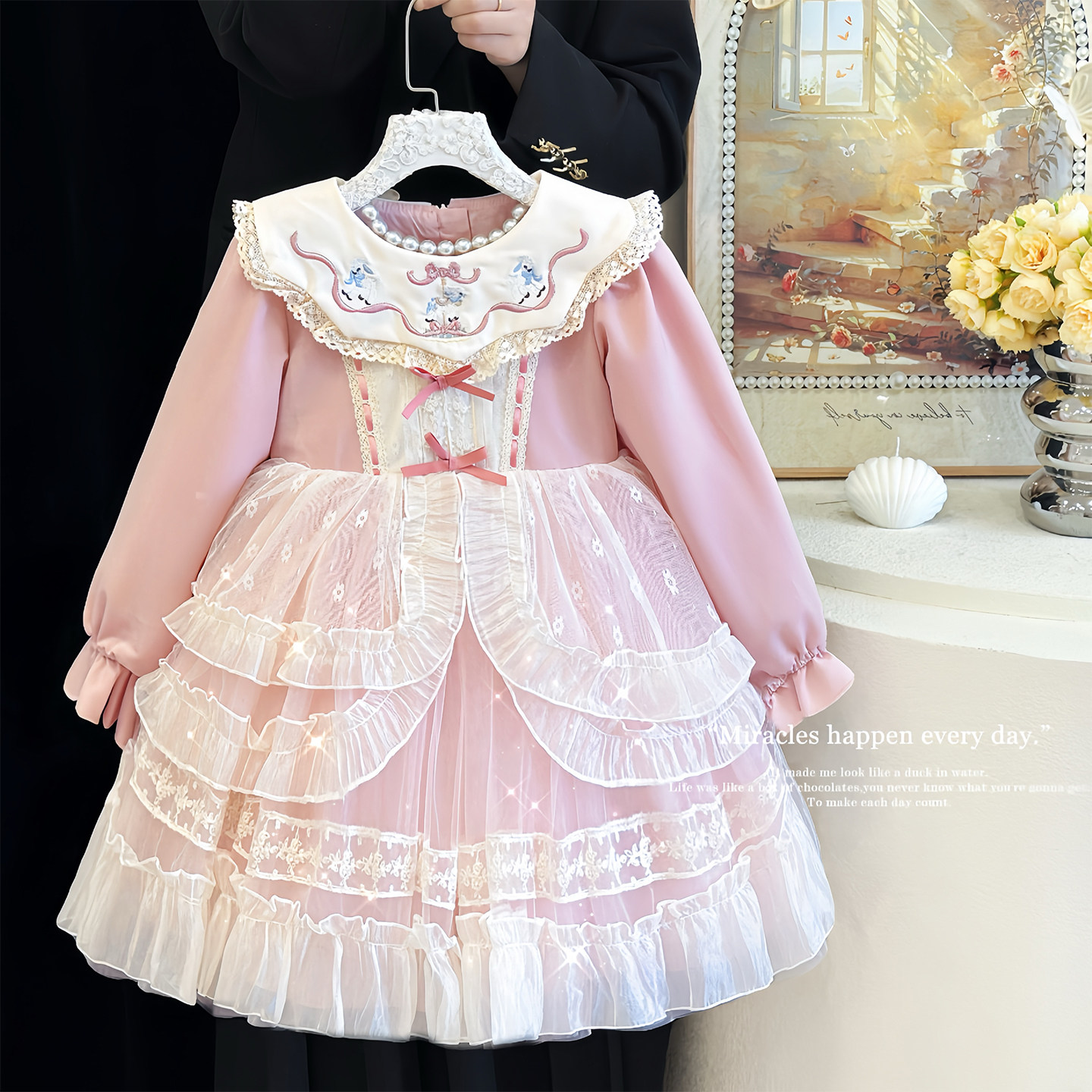 女童洛丽塔裙子春秋2025新款小女孩甜美公主裙儿童超仙生日蓬蓬裙,童装/婴儿装/亲子装,连衣裙,淘宝优惠券,粉丝福利购,淘宝优惠卷