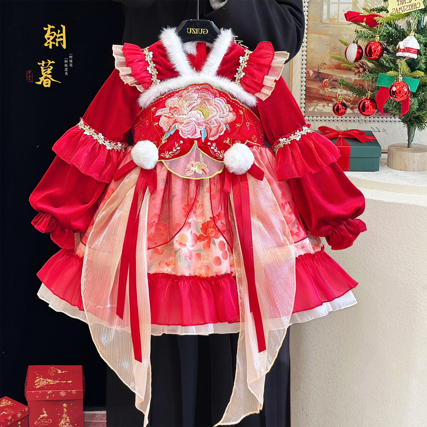 女童汉服连衣裙冬季加绒红色洛丽塔公主裙小女孩新中式拜年服裙子,童装/婴儿装/亲子装,连衣裙,淘宝优惠券,粉丝福利购,淘宝优惠卷