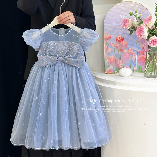 女童高端定制礼服裙夏时髦网纱裙