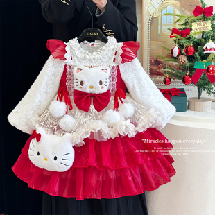 女童洛丽塔公主裙儿童高级感洋装连衣裙小女孩卡通HelloKitty裙子