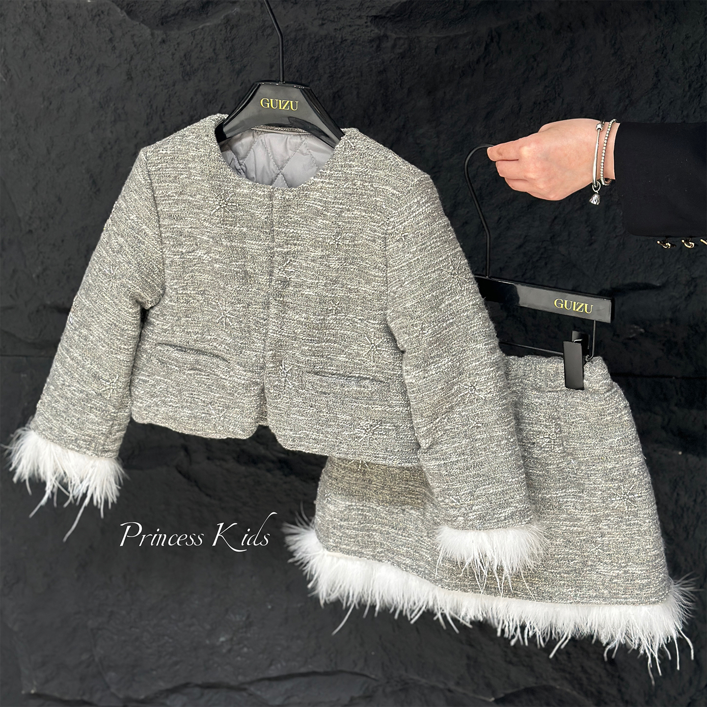 女童高级感套装冬法式时髦两件套